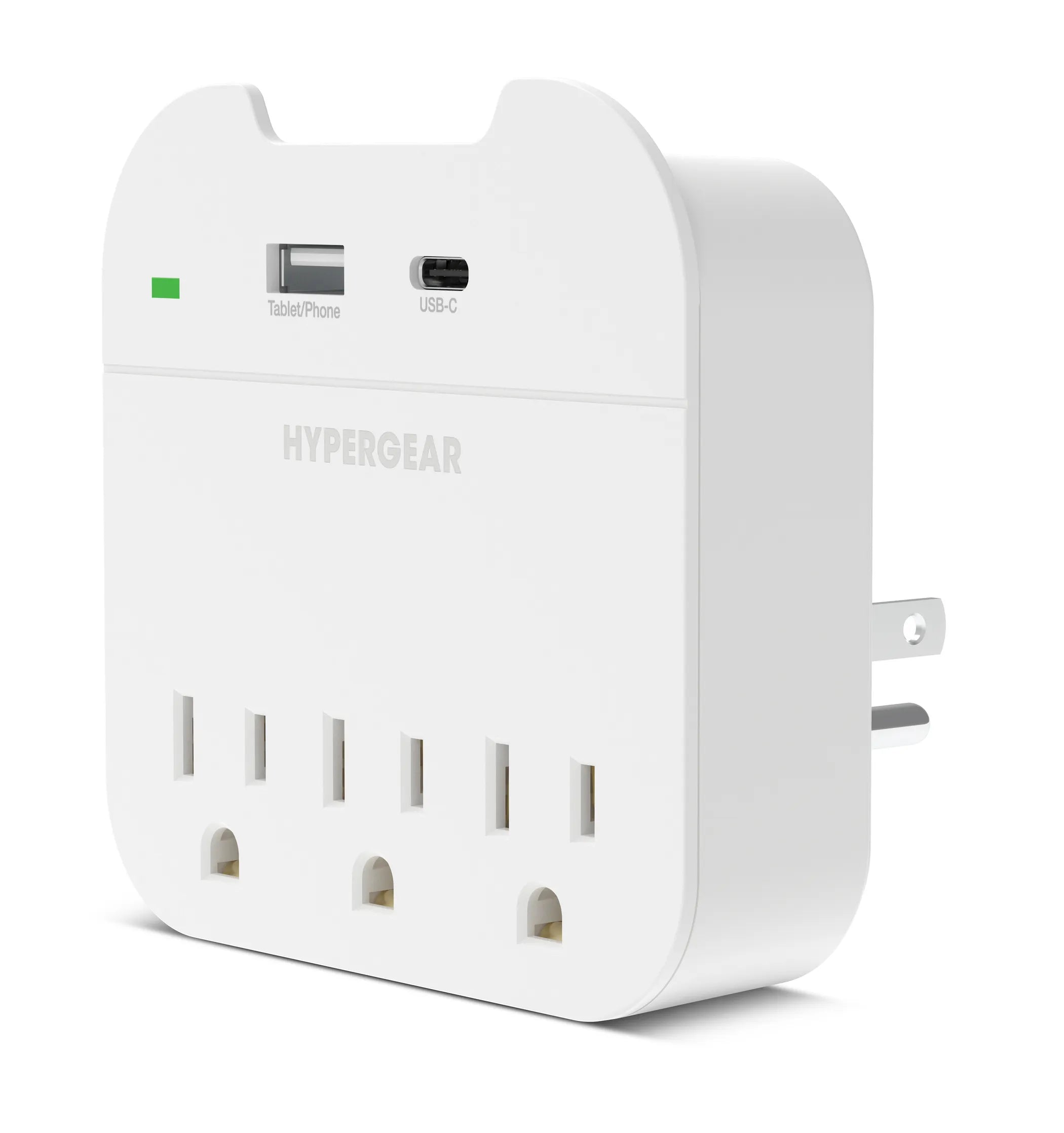 HyperGear Multi Plug 5 Outlet Extender with USB-C & USB Ports Hypercel